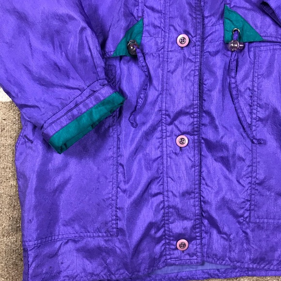 Vintage 80s Windbreaker Jacket Purple Size Large - Picture 3 of 6